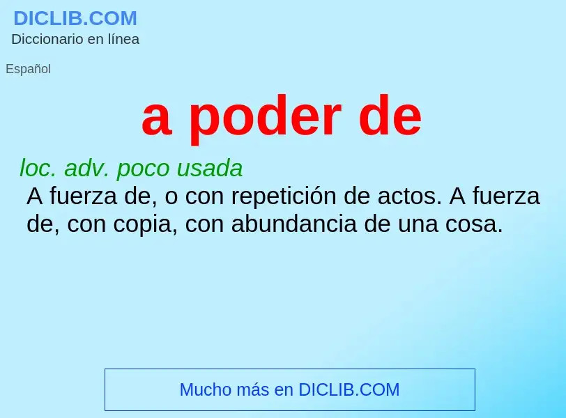 O que é a poder de - definição, significado, conceito