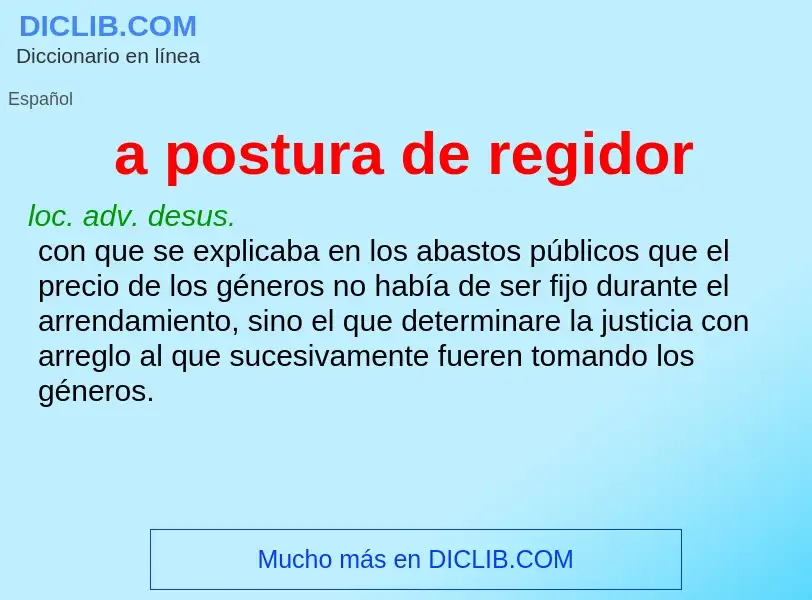 Wat is a postura de regidor - definition