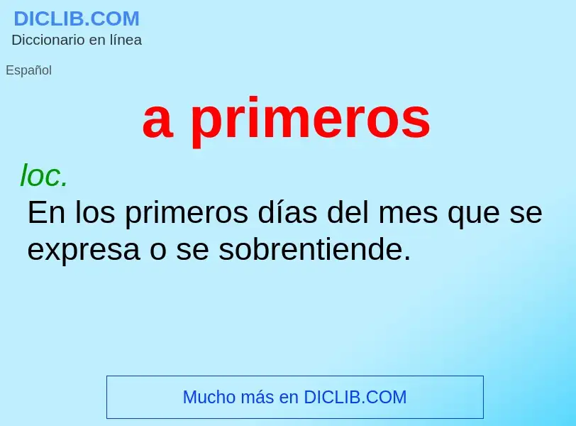 O que é a primeros - definição, significado, conceito