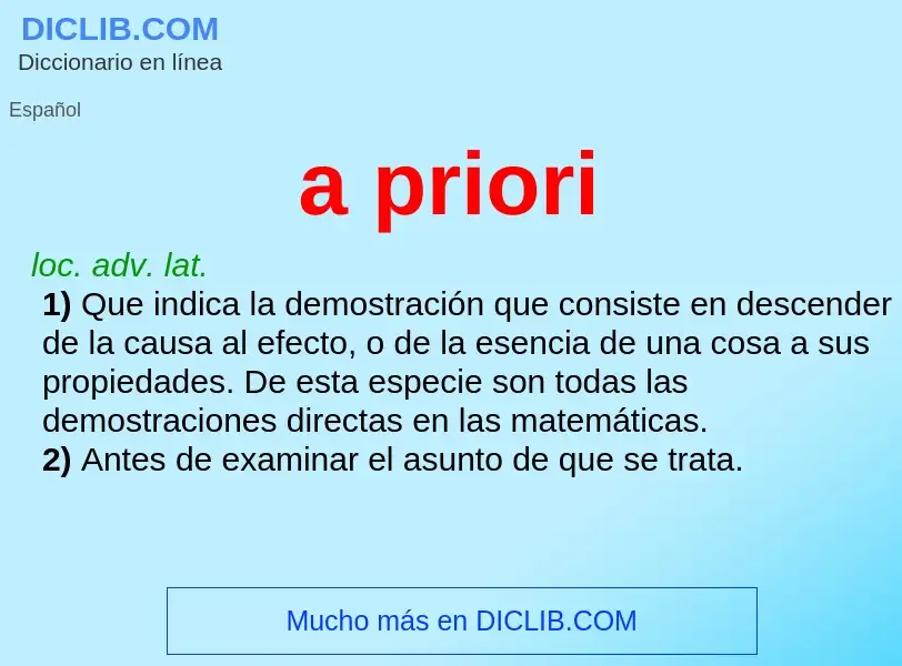 O que é a priori - definição, significado, conceito