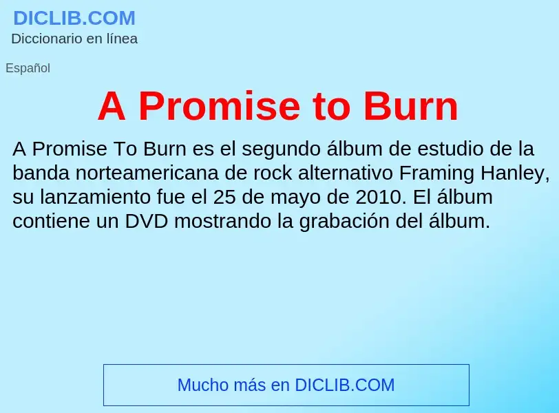 What is A Promise to Burn - definition