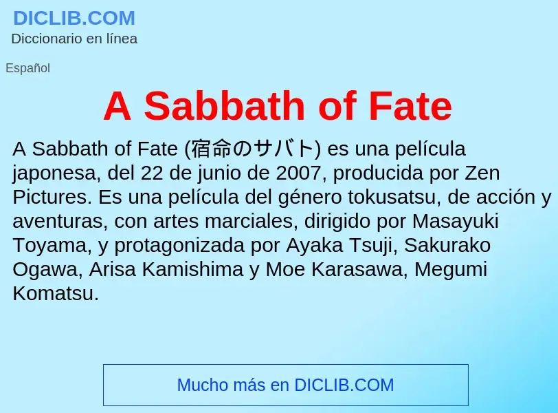 O que é A Sabbath of Fate - definição, significado, conceito