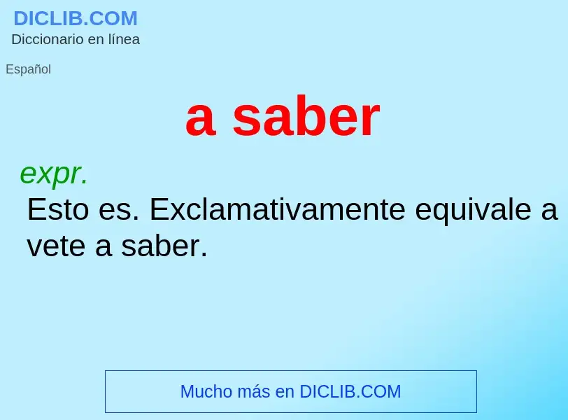 What is a saber - definition