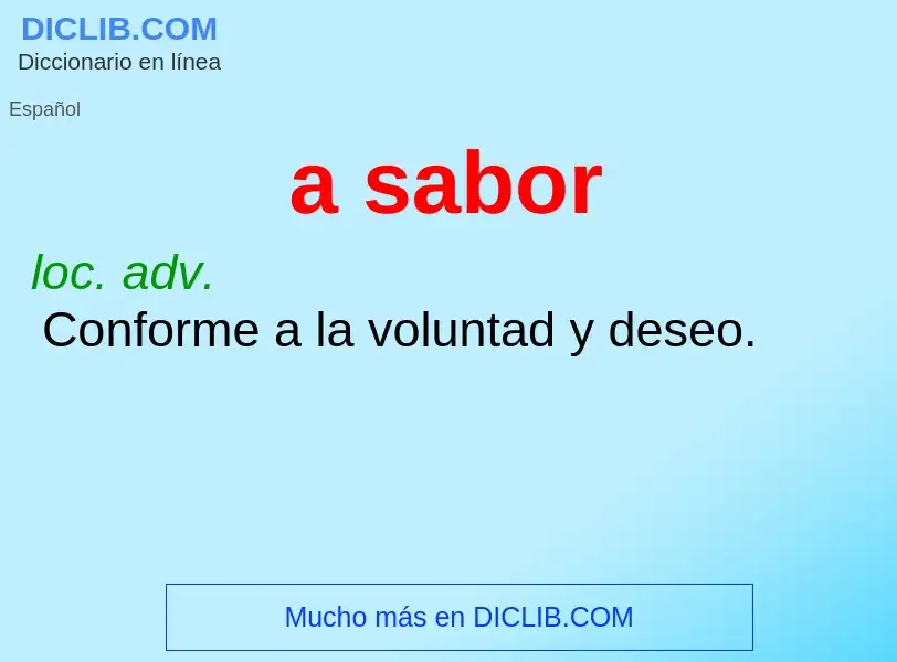 What is a sabor - definition