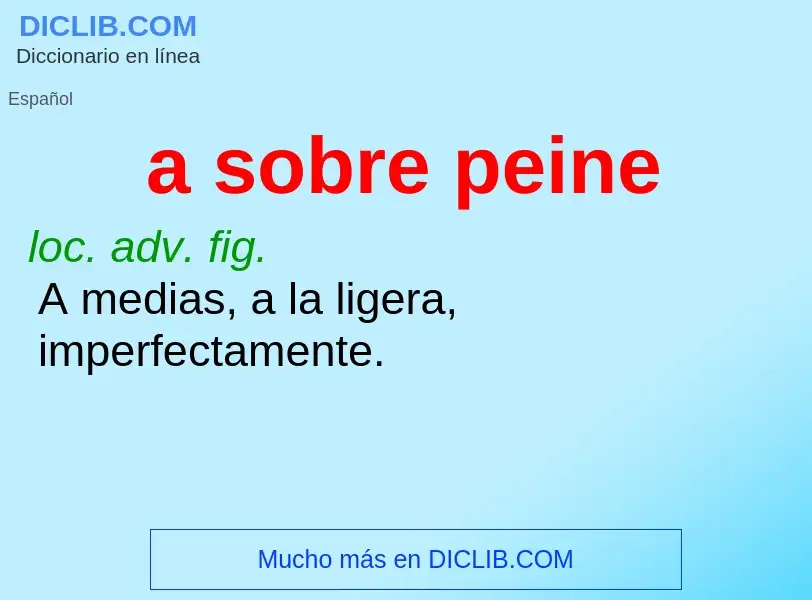 O que é a sobre peine - definição, significado, conceito