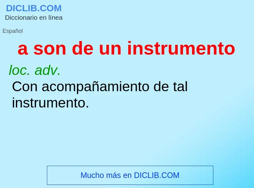 What is a son de un instrumento - definition