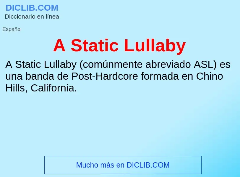 What is A Static Lullaby - definition