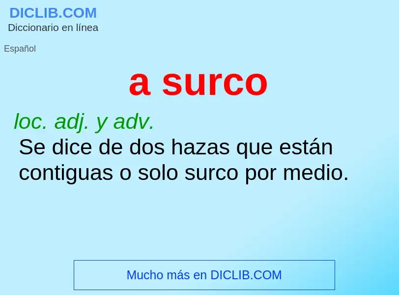 O que é a surco - definição, significado, conceito