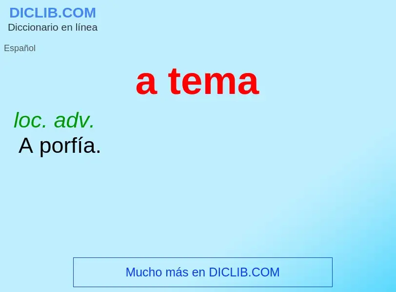 O que é a tema - definição, significado, conceito