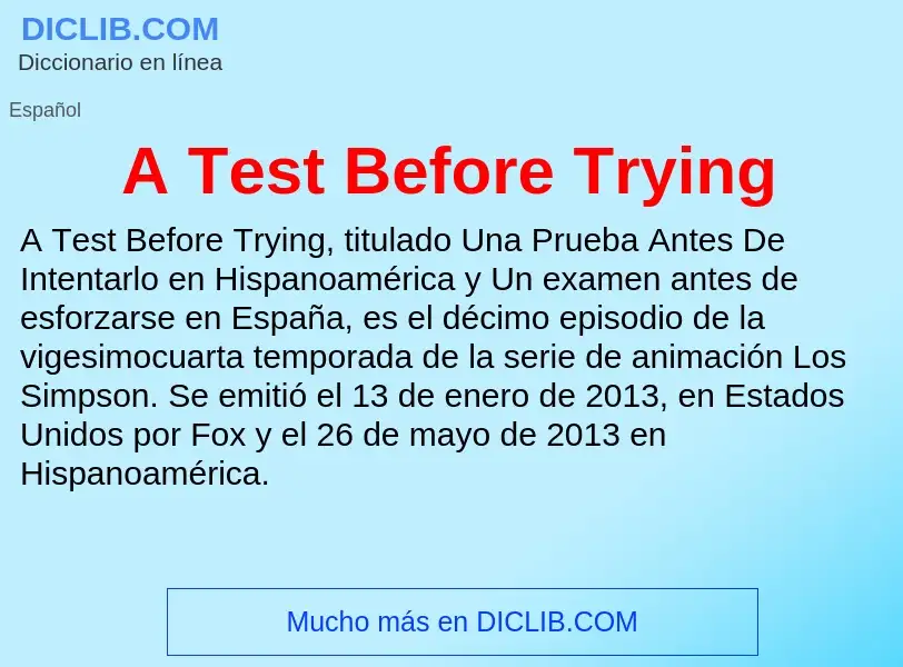 What is A Test Before Trying - definition