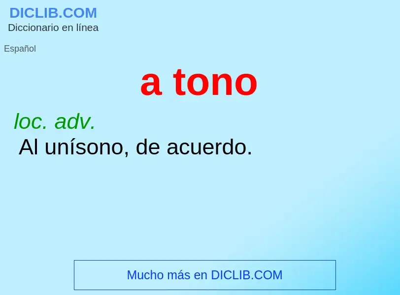 What is a tono - definition