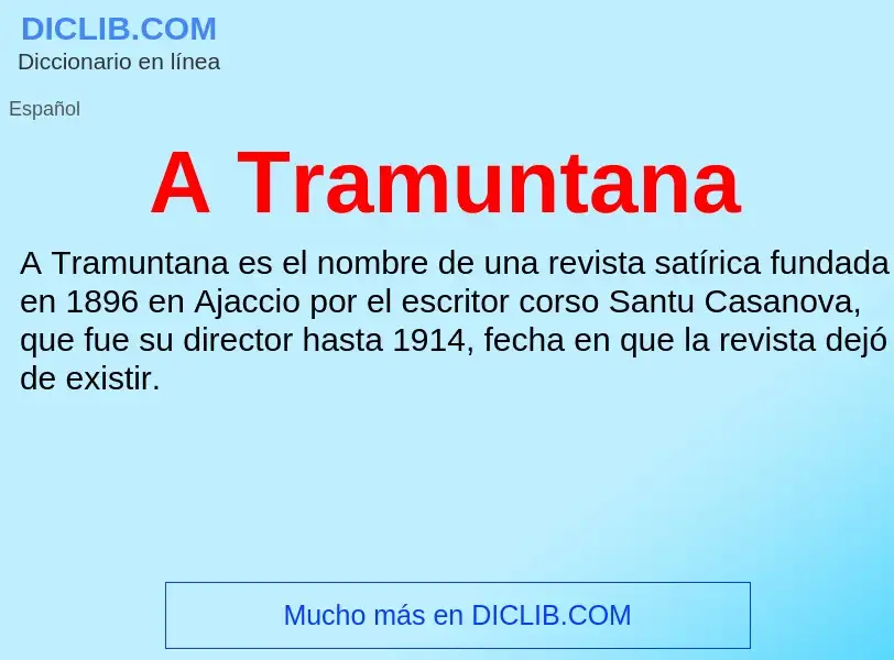 Wat is A Tramuntana - definition