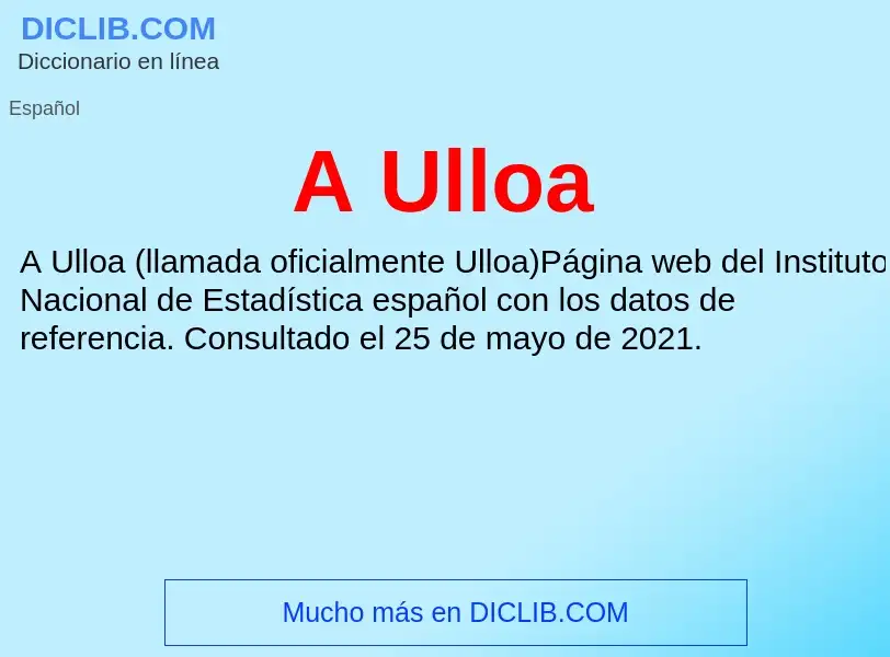 What is A Ulloa - definition