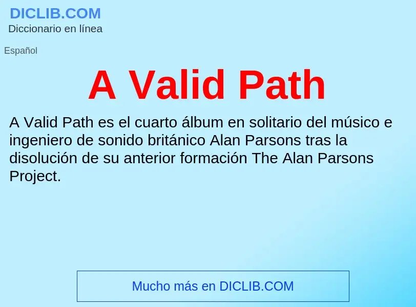 Wat is A Valid Path - definition