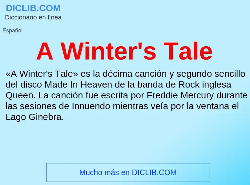 O que é A Winter's Tale - definição, significado, conceito