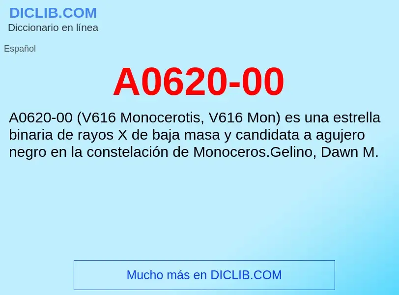 O que é A0620-00 - definição, significado, conceito