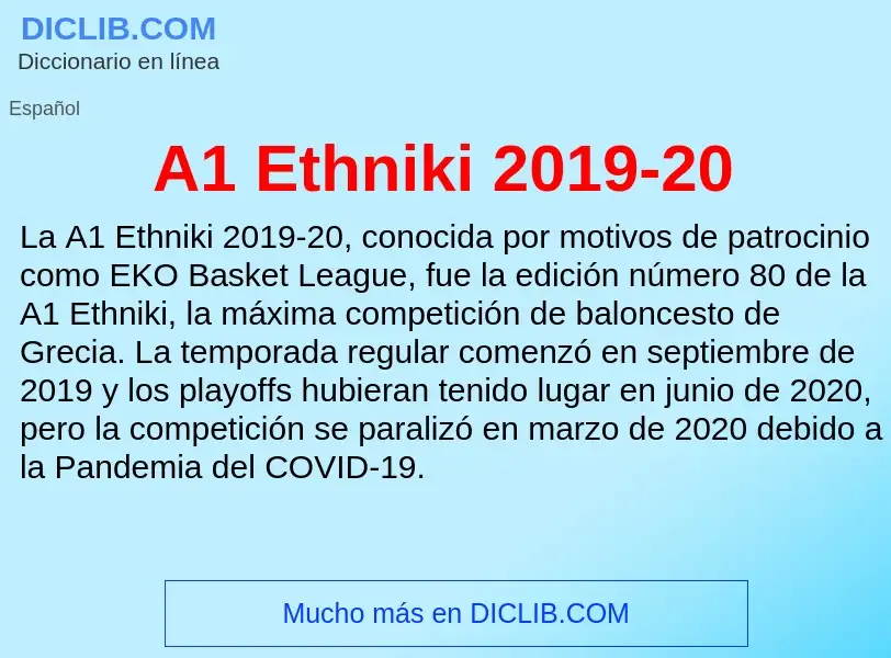 O que é A1 Ethniki 2019-20 - definição, significado, conceito