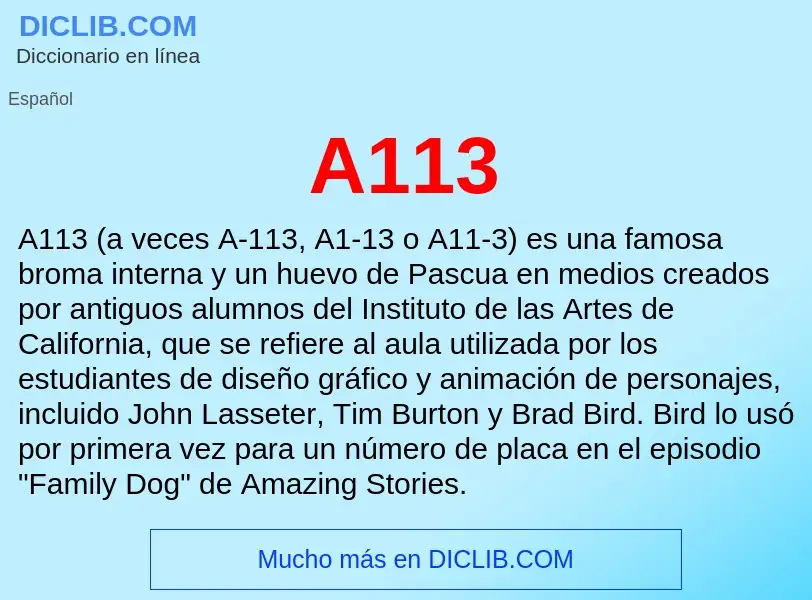 O que é A113 - definição, significado, conceito