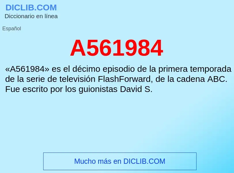 O que é A561984 - definição, significado, conceito