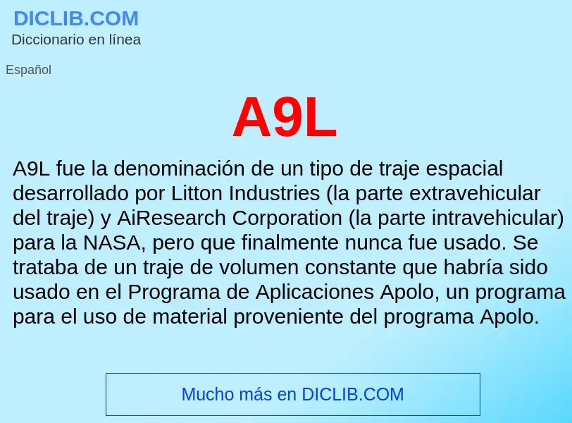 O que é A9L - definição, significado, conceito