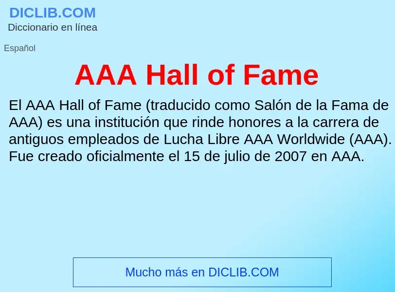 O que é AAA Hall of Fame - definição, significado, conceito