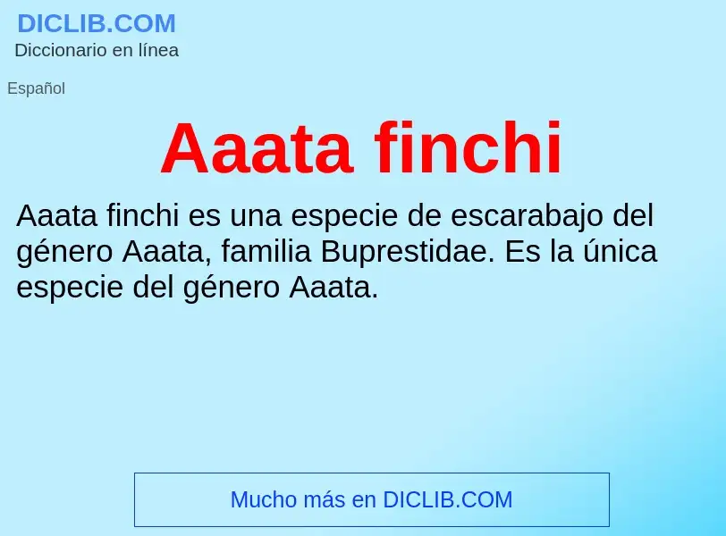 ¿Qué es Aaata finchi? - significado y definición