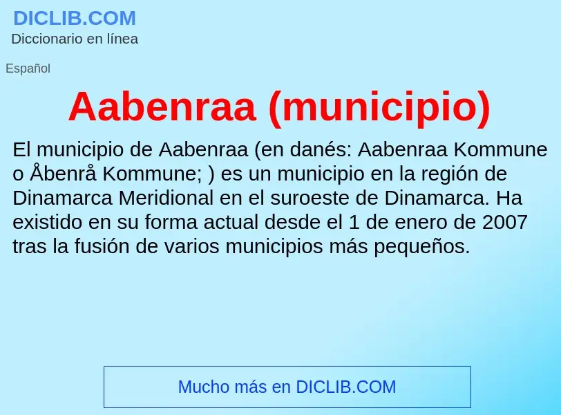 ¿Qué es Aabenraa (municipio)? - significado y definición