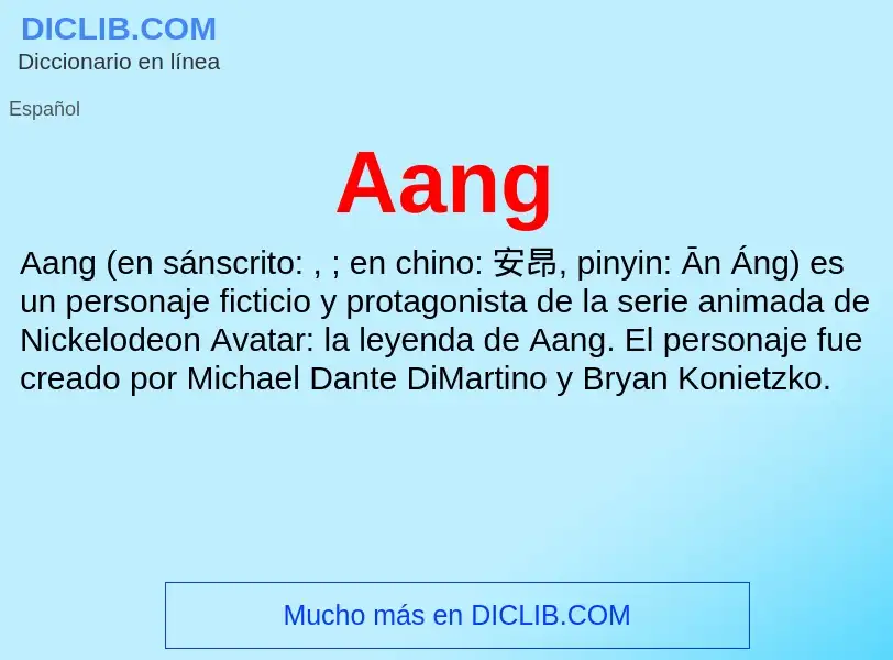 ¿Qué es Aang? - significado y definición