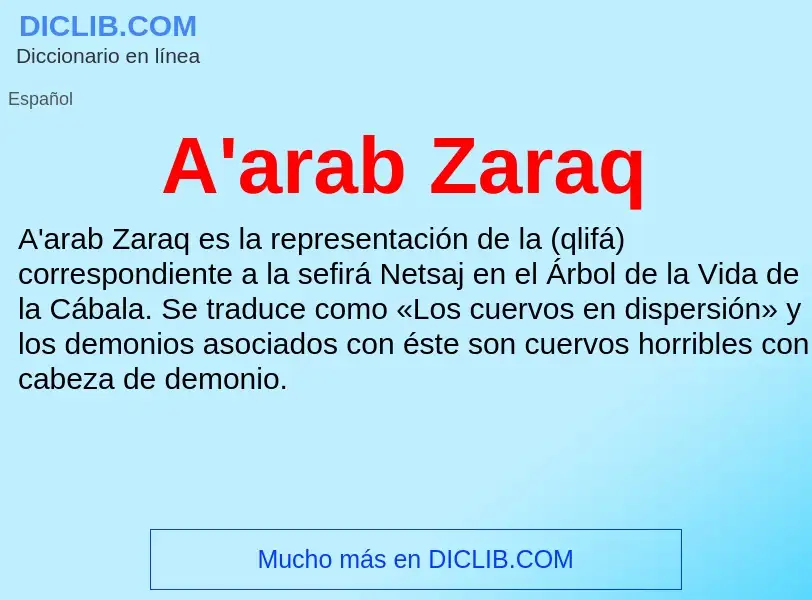 O que é A'arab Zaraq - definição, significado, conceito