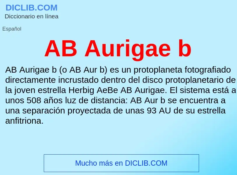 O que é AB Aurigae b - definição, significado, conceito