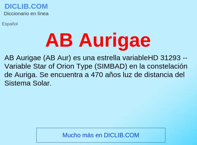 O que é AB Aurigae - definição, significado, conceito