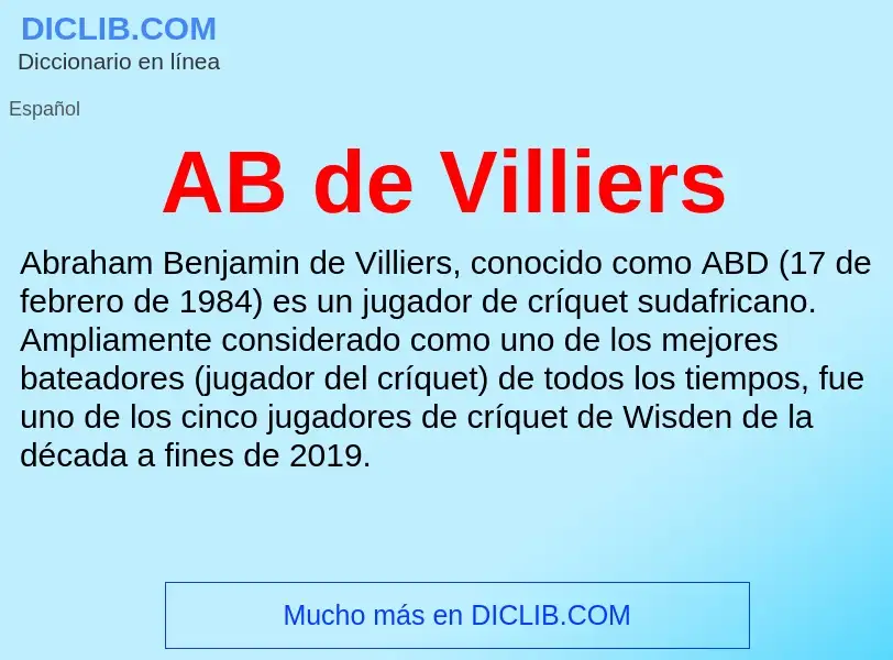 O que é AB de Villiers - definição, significado, conceito