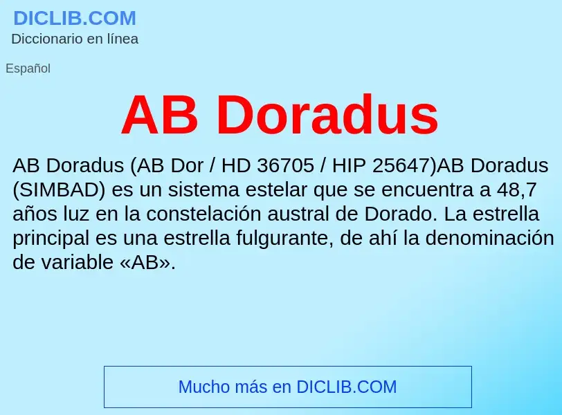 O que é AB Doradus - definição, significado, conceito