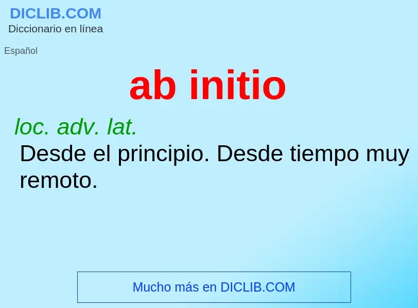 O que é ab initio - definição, significado, conceito