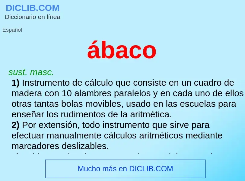 What is ábaco - meaning and definition