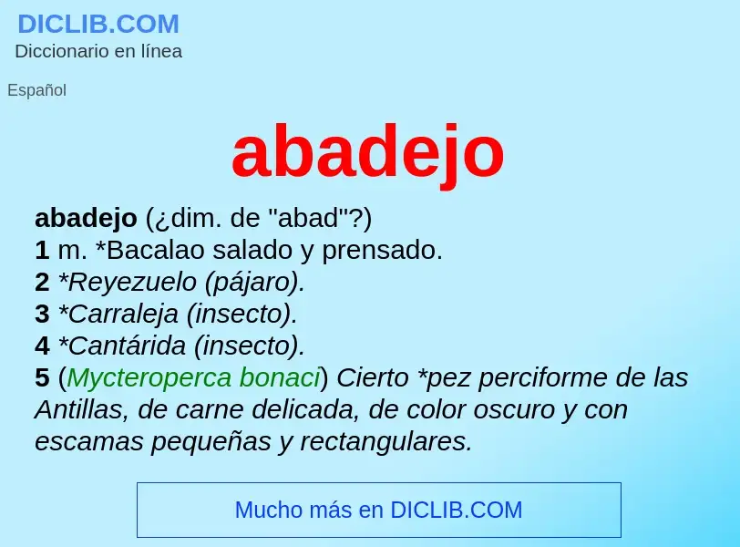 ¿Qué es abadejo? - significado y definición