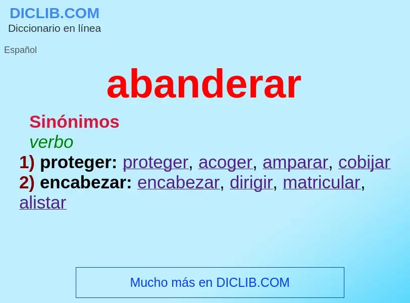 What is abanderar - meaning and definition