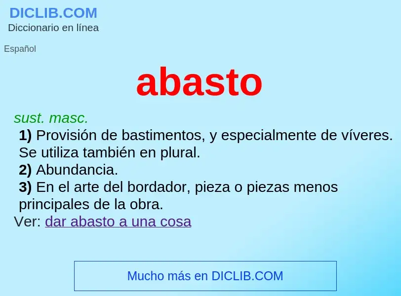 O que é abasto - definição, significado, conceito