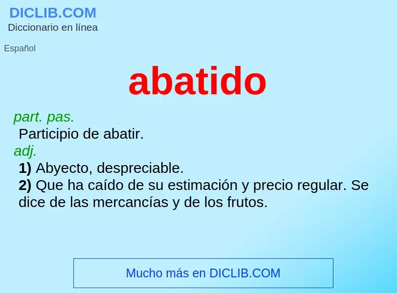 O que é abatido - definição, significado, conceito