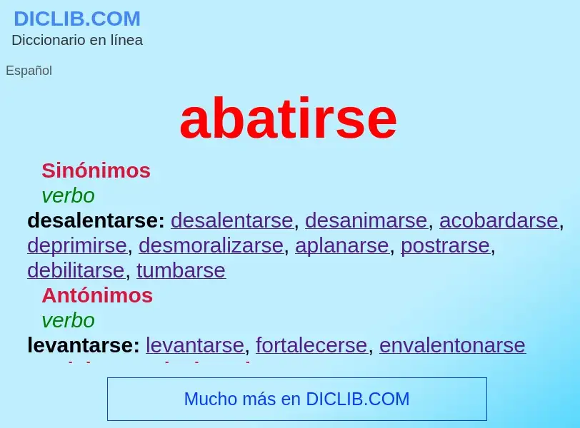 What is abatirse - definition