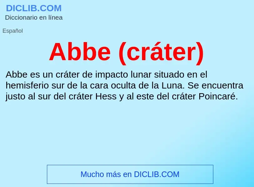 What is Abbe (cráter) - definition