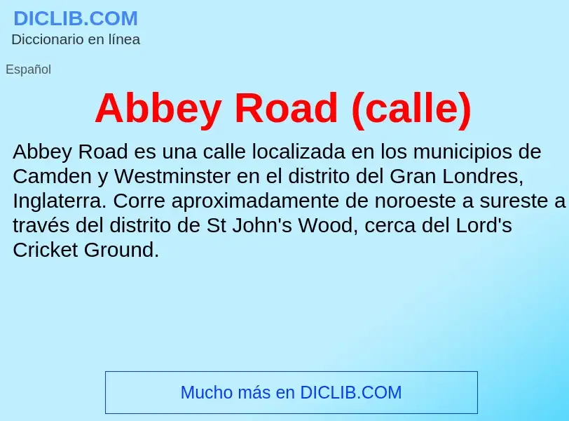 Wat is Abbey Road (calle) - definition