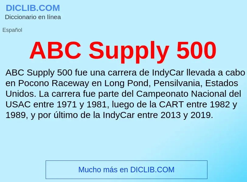 What is ABC Supply 500 - definition