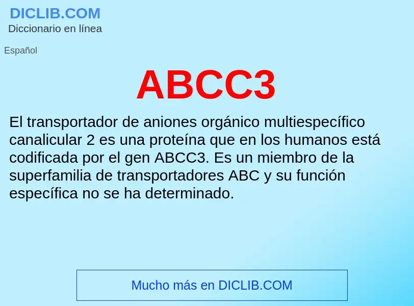 What is ABCC3 - definition