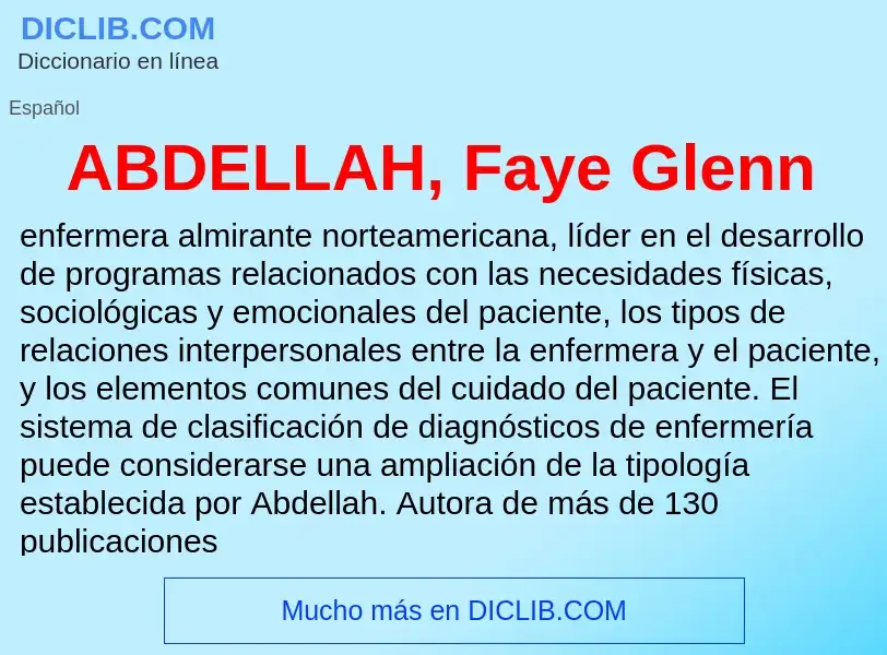 What is ABDELLAH, Faye Glenn - definition