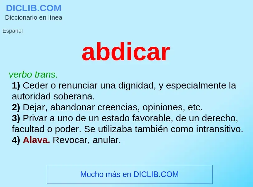 Wat is abdicar - definition