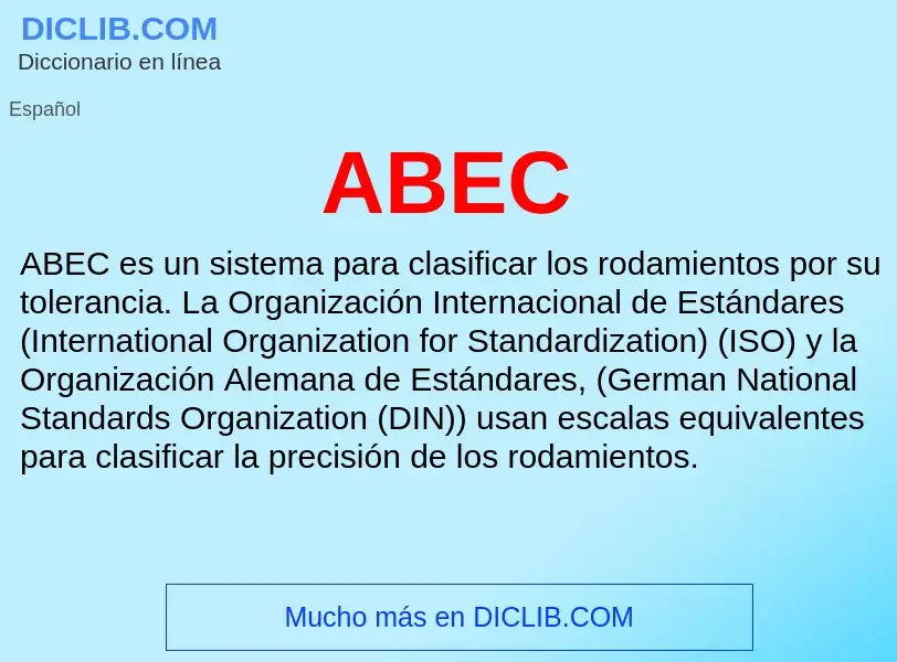 ¿Qué es ABEC? - significado y definición