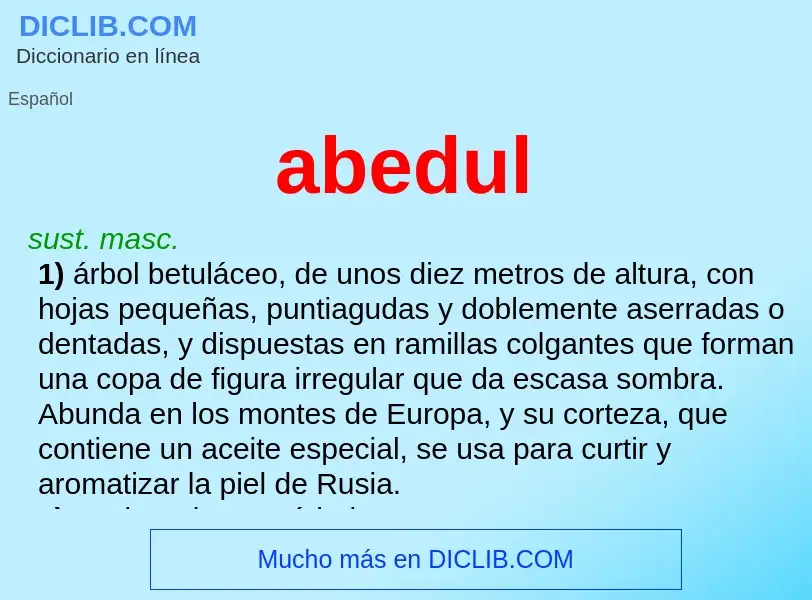 What is abedul - meaning and definition