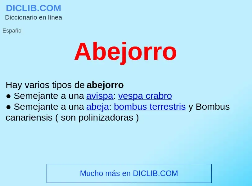 ¿Qué es Abejorro ? - significado y definición