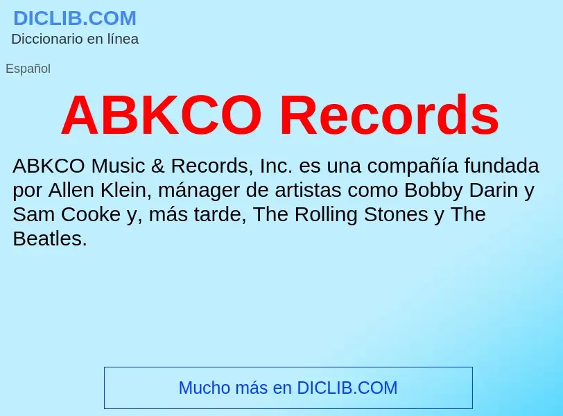 What is ABKCO Records - definition